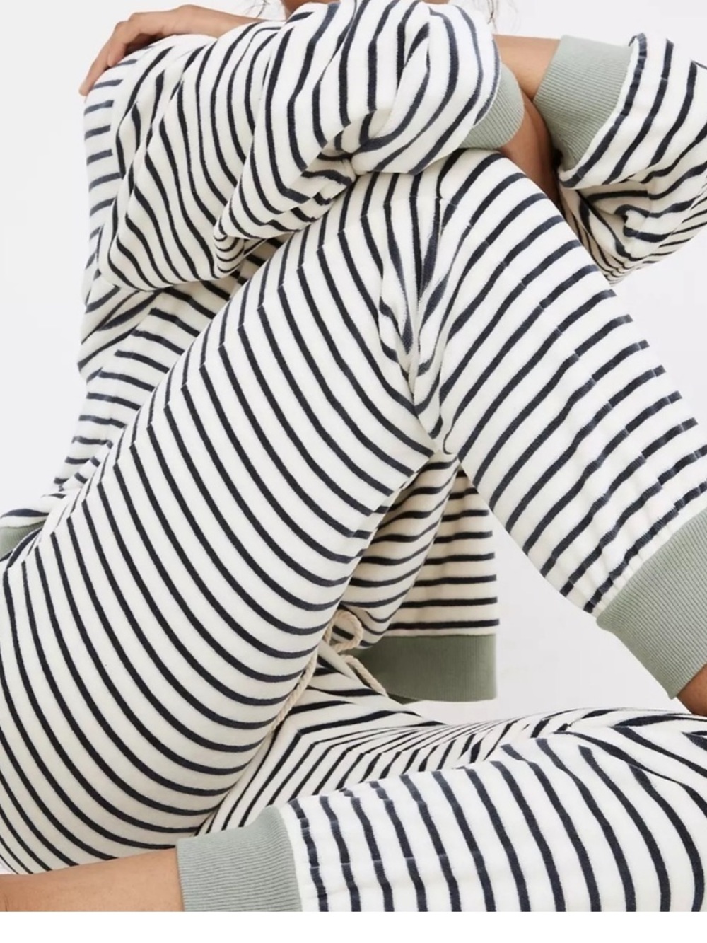Madewell mwl velour slim joggers in stripe